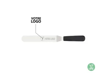 Angled spatula with black handle - With your logo