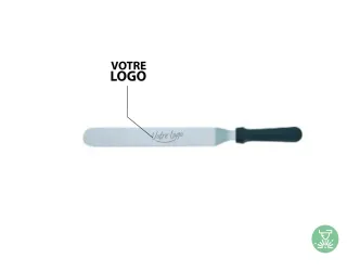 Angled spatula with black handle - With your logo