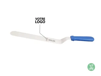 30 cm Angled spatula with blue handle - With your logo