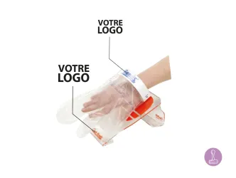 Hygienic glove and holder for food handling - With your logo